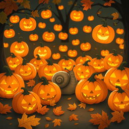 I am a little snail, and in the autumn, I sneak into the garden