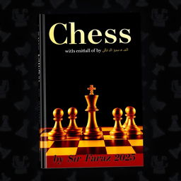 The book cover for 'Chess' by Sir Faraz, featuring a dramatic chessboard with finely crafted pieces in mid-game, illuminated by a soft, golden light