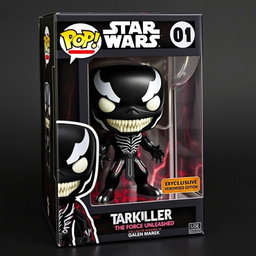 A highly detailed Funko Pop figure of Starkiller (Galen Marek) from Star Wars: The Force Unleashed, transformed with a Venomised symbiote-inspired aesthetic