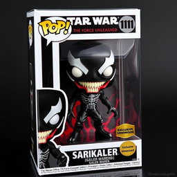 A highly detailed Funko Pop figure of Starkiller (Galen Marek) from Star Wars: The Force Unleashed, transformed with a Venomised symbiote-inspired aesthetic
