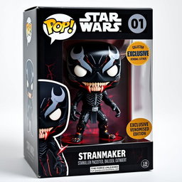 A highly detailed Funko Pop figure of Starkiller (Galen Marek) from Star Wars: The Force Unleashed, transformed with a Venomised symbiote-inspired aesthetic