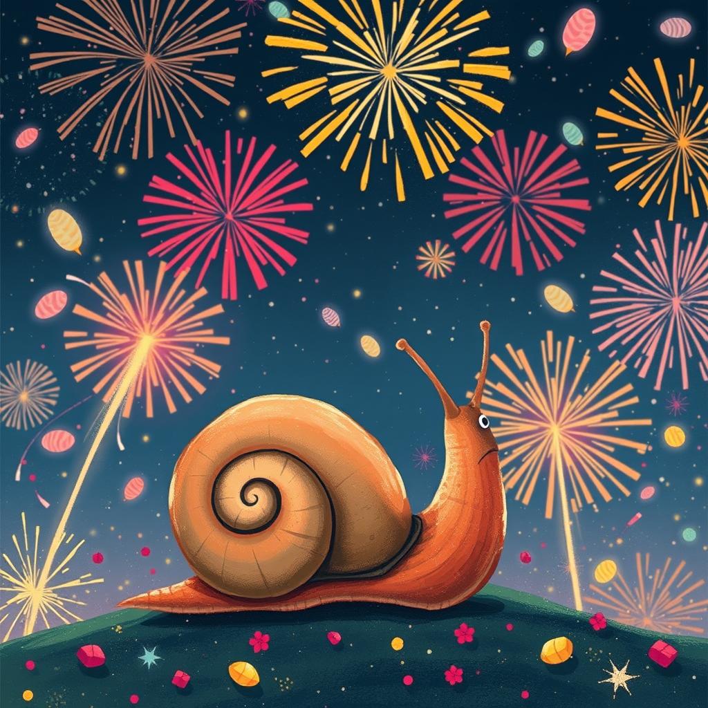 I am a little snail amidst the sounds of fireworks and firecrackers, lost in a daydream of becoming a larger version of myself in the coming year