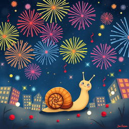 I am a little snail surrounded by the sounds of fireworks and firecrackers, daydreaming about becoming a larger version of myself next year