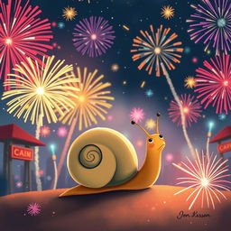 I am a little snail surrounded by the sounds of fireworks and firecrackers, daydreaming about becoming a larger version of myself next year