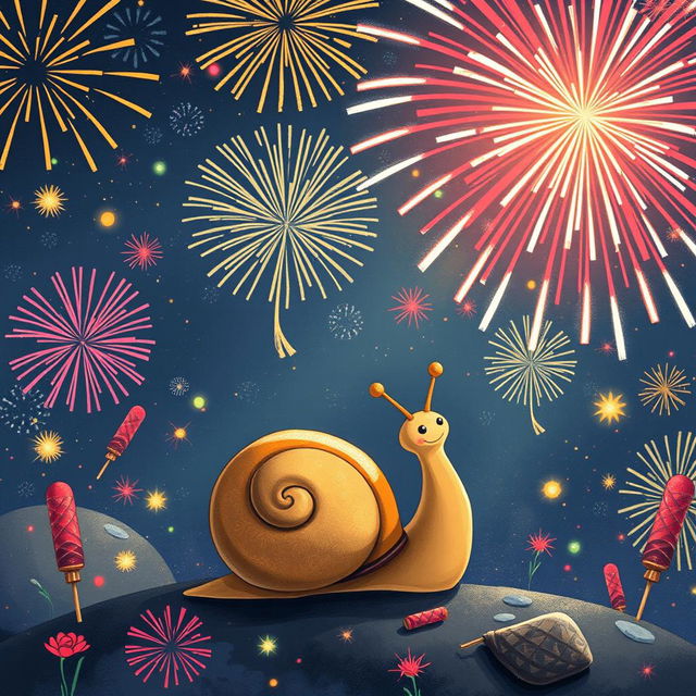 I am a little snail surrounded by the sounds of fireworks and firecrackers, daydreaming about becoming a larger version of myself next year