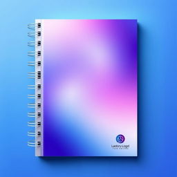 A beautifully designed book cover with a spiral binding on the left side, featuring a stunning gradient background that blends smoothly from blue to purple to violet