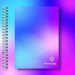 A beautifully designed book cover with a spiral binding on the left side, featuring a stunning gradient background that blends smoothly from blue to purple to violet