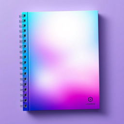 A beautifully designed book cover with a spiral binding on the left side, featuring a stunning gradient background that blends smoothly from blue to purple to violet