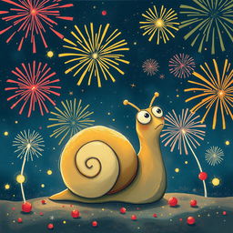I am a little snail surrounded by the sounds of fireworks and firecrackers, dreaming of becoming a larger version of myself next year