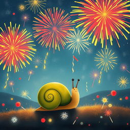 I am a little snail surrounded by the sounds of fireworks and firecrackers, dreaming of becoming a larger version of myself next year