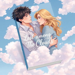 A captivating book cover design for the BL (Boys' Love) novel titled "Lost Among The Clouds