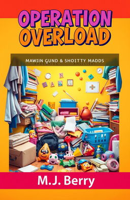 A vibrant and engaging book cover design for a guide titled 'Operation Overload' with the subtitle 'M
