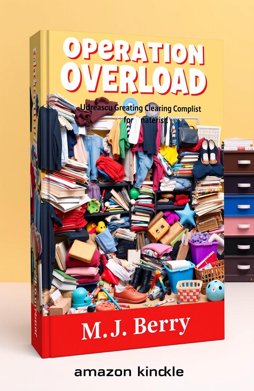 A vibrant and engaging book cover design for a guide titled 'Operation Overload' with the subtitle 'M