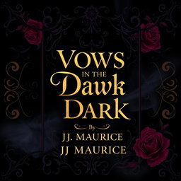 A book cover design for a dark romance novel titled 'Vows In The Dark' by JJ Maurice