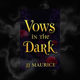 A book cover design for a dark romance novel titled 'Vows In The Dark' by JJ Maurice
