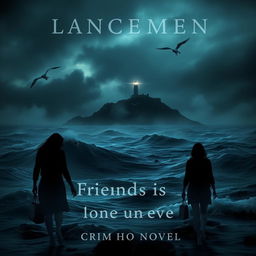 A haunting and suspenseful book cover for a crime novel featuring a dark, mysterious sea with ominous waves