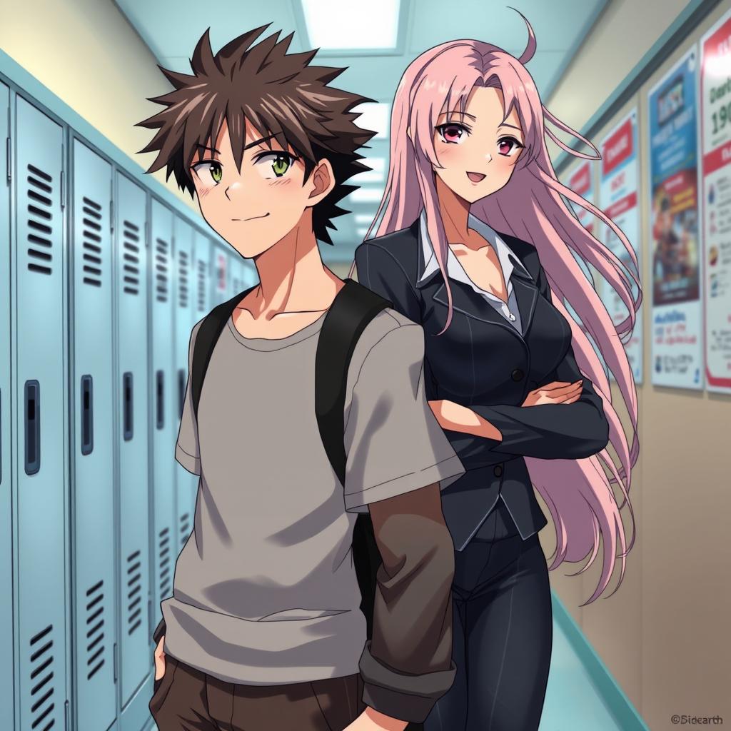 An anime-inspired scene featuring a high school mafia theme