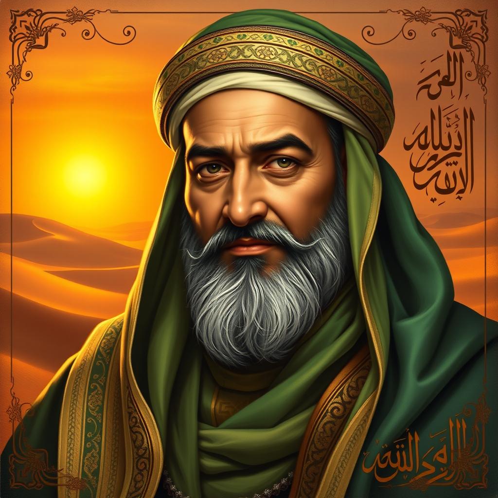 A powerful portrait of Ali Bin Abi Thalib, the cousin and son-in-law of the Prophet Muhammad