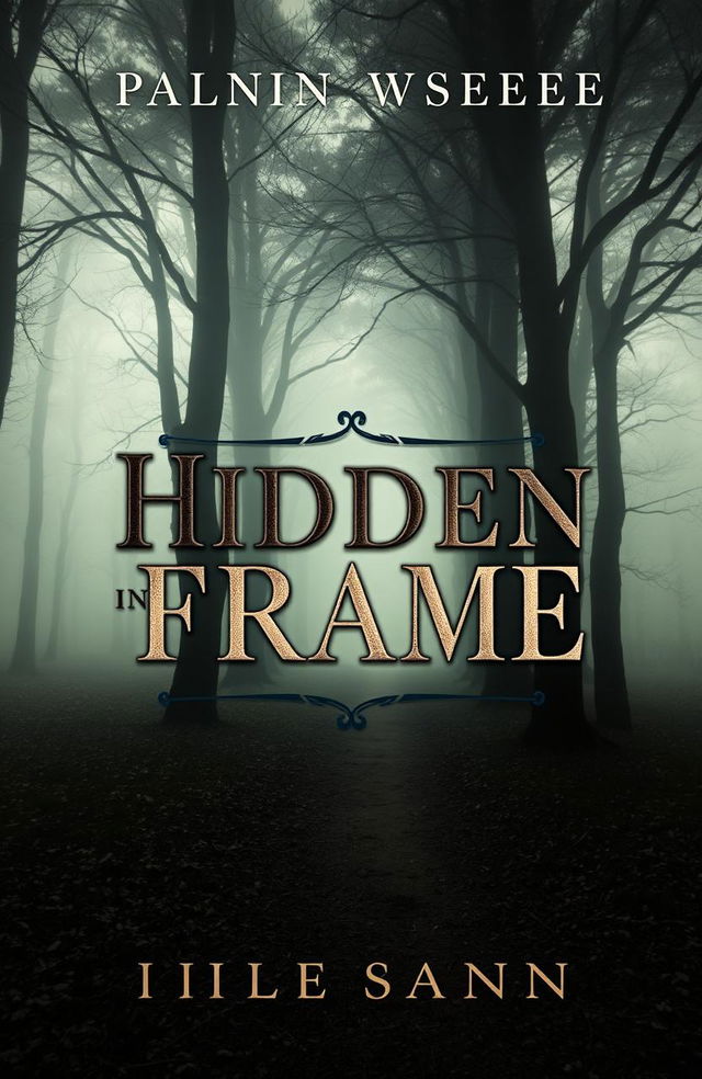 A captivating mystery book cover featuring a striking photograph, showcasing an enigmatic scene that sparks curiosity