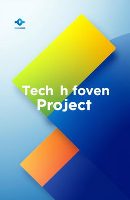 A modern and sleek project cover design featuring an abstract geometric pattern in vibrant colors like blue, green, and orange
