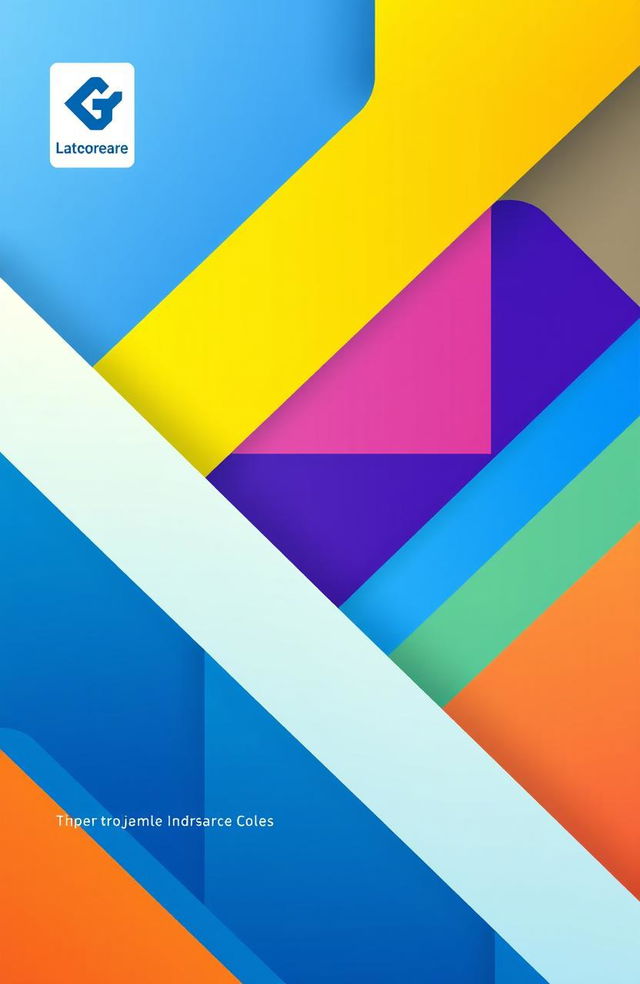 A modern and sleek project cover design featuring an abstract geometric pattern in vibrant colors like blue, green, and orange