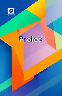 A modern and sleek project cover design featuring an abstract geometric pattern in vibrant colors like blue, green, and orange