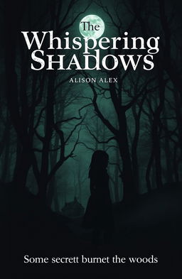 A mysterious fog-covered forest illuminated by a full moon, featuring twisted trees casting long shadows