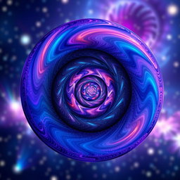 A mesmerizing spiral design, featuring vibrant colors and intricate patterns that blend seamlessly into one another, creating a sense of movement and depth