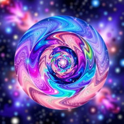 A mesmerizing spiral design, featuring vibrant colors and intricate patterns that blend seamlessly into one another, creating a sense of movement and depth