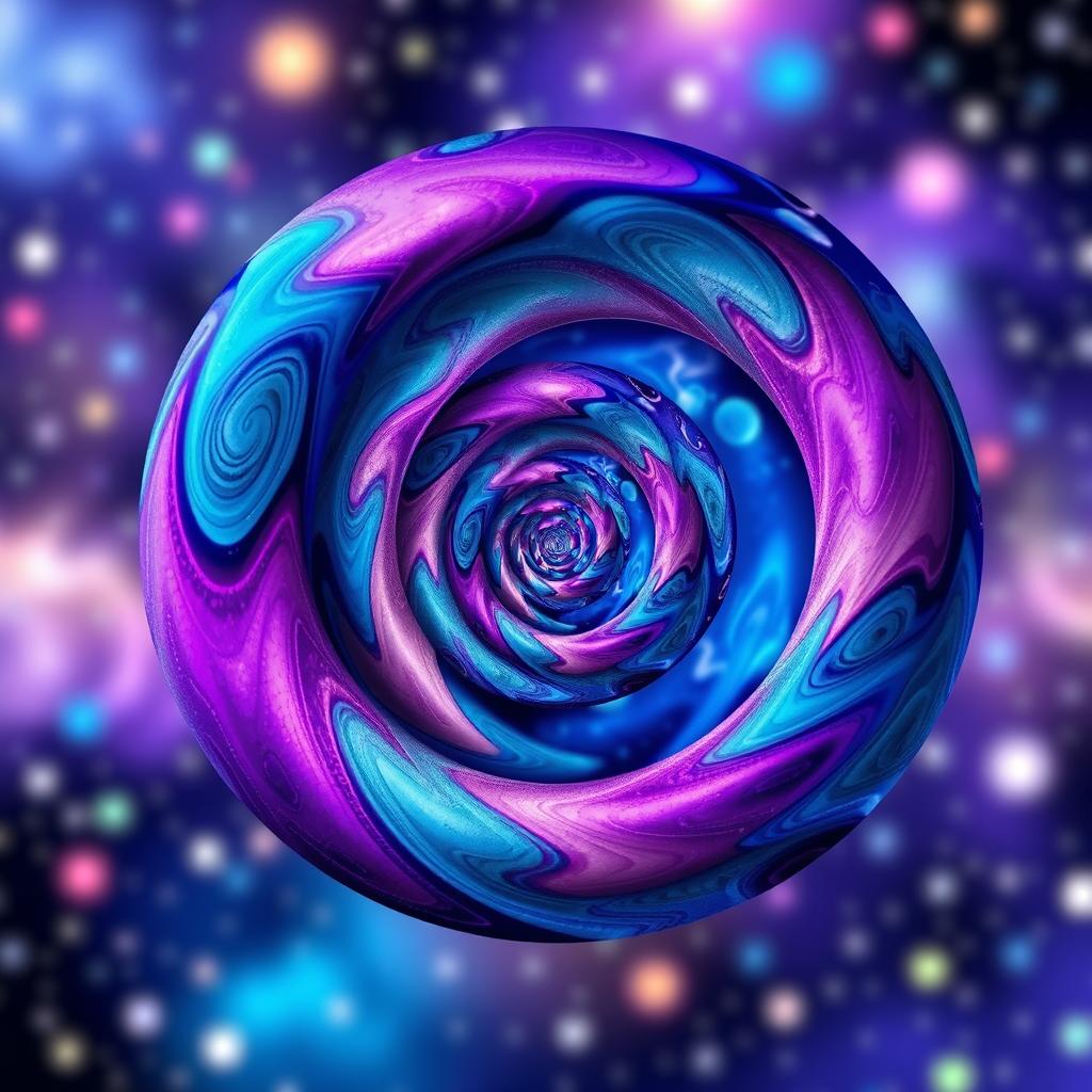 A mesmerizing spiral design, featuring vibrant colors and intricate patterns that blend seamlessly into one another, creating a sense of movement and depth