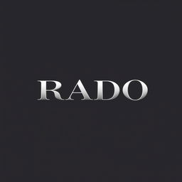A sleek and modern logo design for a fictional luxury watch brand named 'RADO'