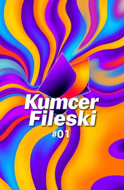 An abstract album cover for "Kumcer Fileski #01", featuring vibrant geometric shapes and a psychedelic color palette of deep purples, bright oranges, and electric blues
