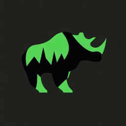 A top-notch digital art image representing an epic logo of a futuristic, robotic rhinoceros on a crest