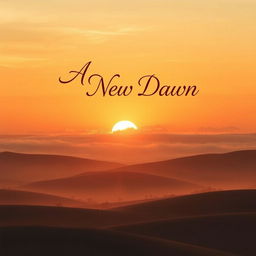 A book front cover design featuring a serene landscape at dawn, showcasing a beautiful horizon with warm, inviting colors