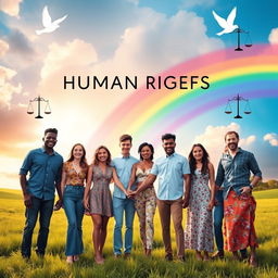 A powerful and inspiring image representing equality and human rights for all people in the world