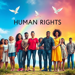 A powerful and inspiring image representing equality and human rights for all people in the world