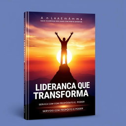 A powerful and inspirational book cover for 'Liderança que Transforma: Servindo com Propósito e Poder'