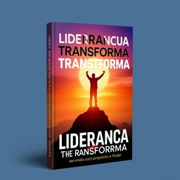 A powerful and inspirational book cover for 'Liderança que Transforma: Servindo com Propósito e Poder'