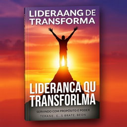 A powerful and inspirational book cover for 'Liderança que Transforma: Servindo com Propósito e Poder'