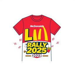 A graphic design layout for a t-shirt celebrating the McDonald's Batino LSM Rally 2025