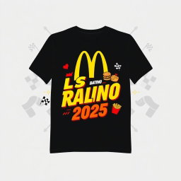 A graphic design layout for a t-shirt celebrating the McDonald's Batino LSM Rally 2025
