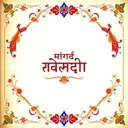 A beautifully designed cover page for a Hindi project titled 'Hindi Pariyona', featuring intricate traditional Indian patterns and vibrant colors