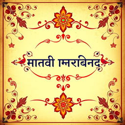 A beautifully designed cover page for a Hindi project titled 'Hindi Pariyona', featuring intricate traditional Indian patterns and vibrant colors