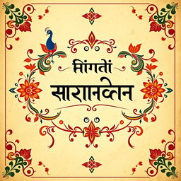 A beautifully designed cover page for a Hindi project titled 'Hindi Pariyona', featuring intricate traditional Indian patterns and vibrant colors