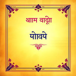 A stunning cover page design for a Hindi project, featuring vibrant colors and intricate traditional patterns