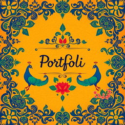 A stunning and elegant portfolio cover page designed with a vibrant and artistic flair
