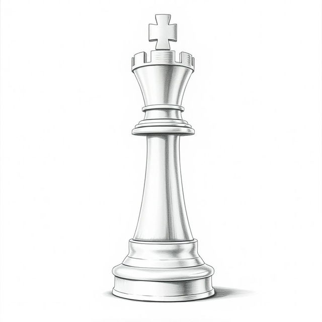 A drawing of a white chess tower (rook) standing majestically