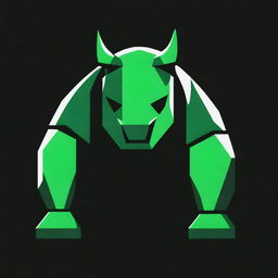 A top-quality digital art image showcasing an epic logo featuring a robotic rhinoceros