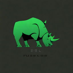 A top-quality digital art image showcasing an epic logo featuring a robotic rhinoceros