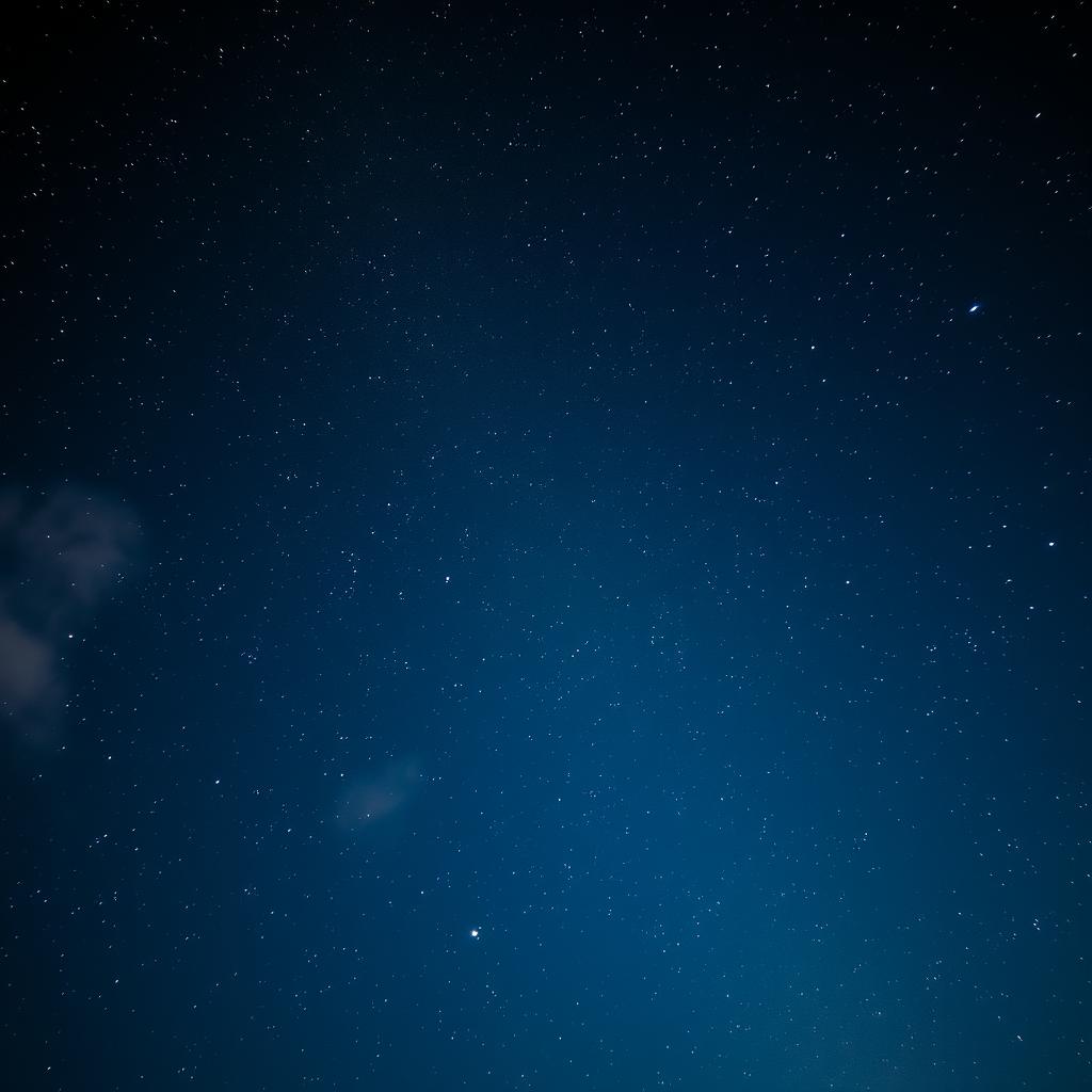 A breathtaking view of a star-filled night sky, showcasing a multitude of twinkling stars scattered across a deep blue canvas